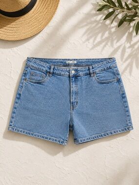 Dex Light Wash Denim Shorts Size 22 Plus Size High Rise Casual Summer Y2K 90s